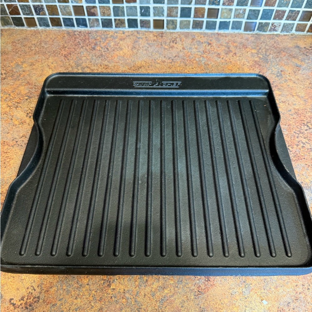 Black Cast Iron Reversible Grill/Griddle Pan - Camp Chef